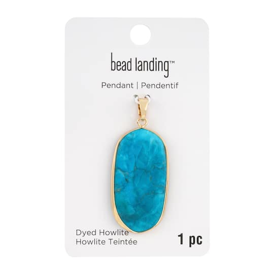 12 Pack: Turquoise Howlite Oval Pendant by Bead Landing™